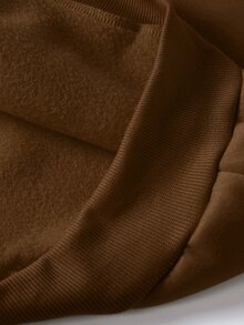 Manfinity Homme Men's Letter Embossed Drawstring Hoodie And Sweatpants Brown Set - Brown - View 7