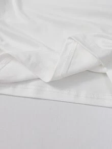 SHEIN Elladie kids 少女抽褶不對稱領長袖T恤與純色短褲套裝，休閒夏季校園兩件式穿搭 - 藍色 - 查看 5