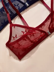 Charlaine Bộ nội y ren bướm lãng mạn cài trước 6 món - Nhiều màu - Xem 3