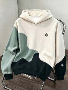 Daypath Men's Geometric Color Block Print Hoodie, 100% Cotton - Multicolor - View 4