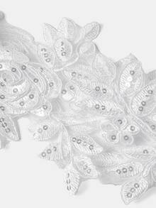 Aravennia 手工串珠婚纱配饰，新娘肩链，欧美风格 - 白色 - 查看 7