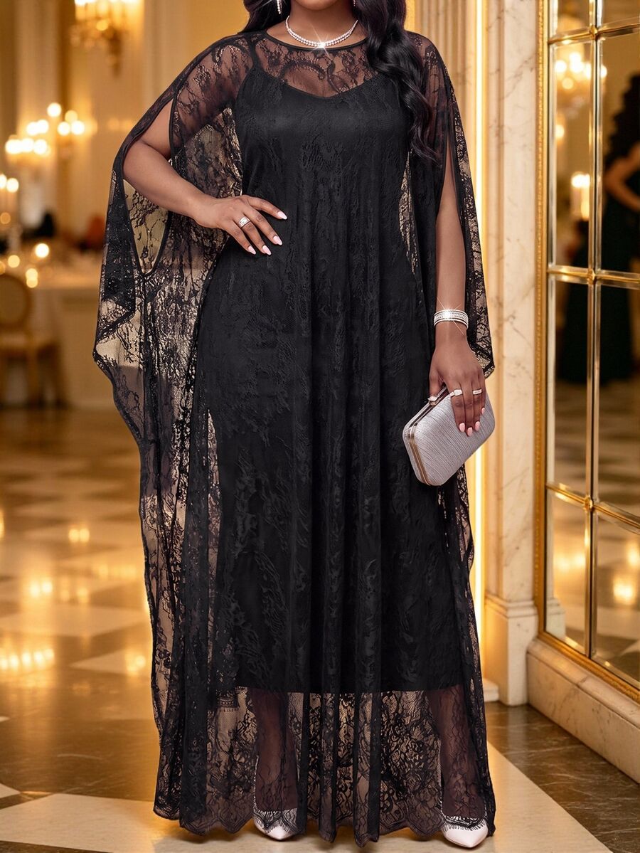 Fleurora 2PCS Plus Size Co-Ords Fall - Black - View 1