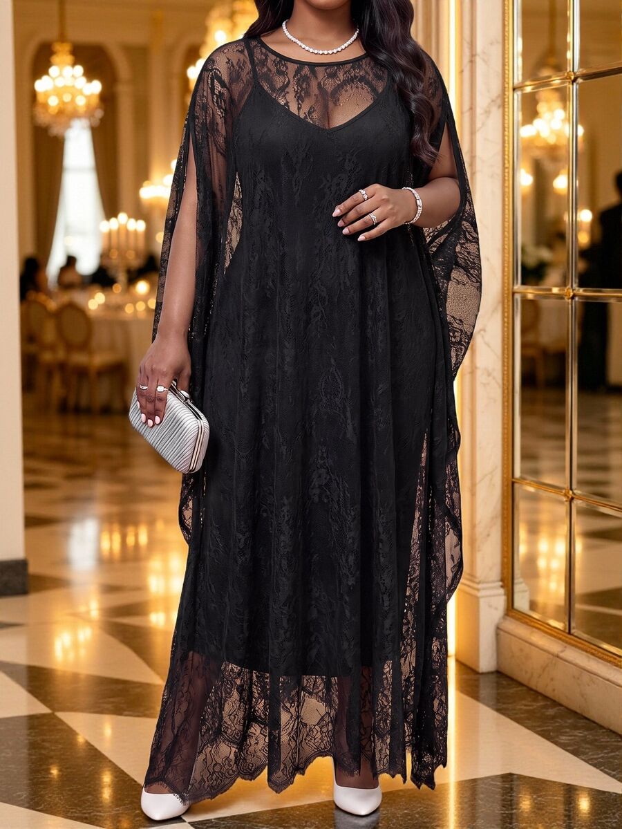 Fleurora 2PCS Plus Size Co-Ords Fall - Black - View 1