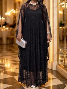 Fleurora 2PCS Plus Size Co-Ords Fall - Black - View 5