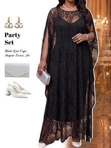 Fleurora 2PCS Plus Size Co-Ords Fall - Black - View 6