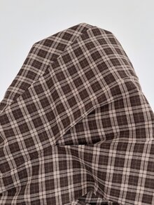 GalTyme Plus Size Casual Commute Plaid Pleated Skirt - Brown - View 7