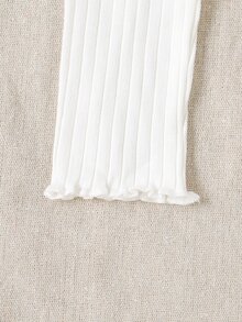 SHEIN Vintaside Kids 3件組女嬰夏季服飾 開學季 6個月-3歲 休閒極簡風 白色 黑色 灰色 杏色 寬螺紋波浪下擺 鬆緊腰彈性內搭褲 舒適柔軟 適合運動通勤 春夏出遊與禮品 - 彩色 - 查看 8