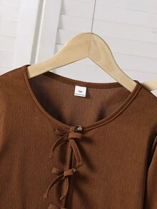 SHEIN Tween女孩細肩帶秋季套裝 秋季洋裝 女孩洋裝 女孩服飾 8至12歲 秋冬 - 彩色 - 查看 6