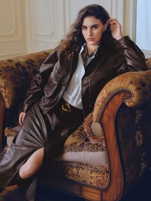 Anewsta Autumn/Winter Fashion Brown Loose Short Jacket - Coffee Brown - View 4
