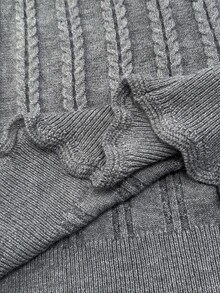 Vionelle Plus Size Women Fashion Elegant New Twisted Rope Slim Fit Knit Dress Casual Versatile Autumn/Winter Dress - Grey - View 9