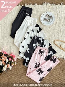 SHEIN 2PCS Tween Girls Leggings - Multicolor - View 7