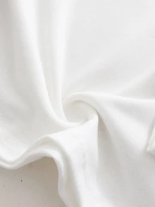 SHEIN 3件組 Genkimix 嬰兒裝飾荷葉領修身純色內搭衫 + 蕾絲領裝飾時尚休閒前開扣背心 + 時尚休閒純色直筒長褲 - 巧克力棕 - 查看 5