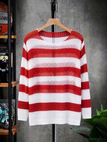 STEELVANCE Sweater Pria Lengan Panjang Kerah Bulat Warna Kontras Kasual Modis, Nyaman untuk Liburan, Aktivitas Sehari-hari dan Kegiatan di Luar Rumah. - MultiWarna - View 2