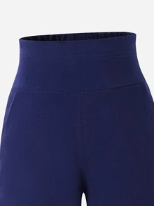 SHEIN 兒童青少年女孩針織素色寬鬆寬腿休閒長褲 - 彩色 - 查看 4