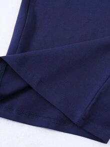 SHEIN 兒童青少年女孩針織素色寬鬆寬腿休閒長褲 - 彩色 - 查看 6