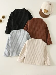 SHEIN 男女嬰兒/幼兒 4件組秋冬保暖內層加厚立領長袖T恤內搭衫 多件裝 嬰兒冬季T恤 聖誕 - 彩色 - 查看 2