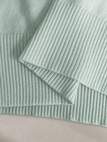 Franclia Women's Simple Solid Color Turndown Collar Short Sleeve Casual Fitted Knit Top, Versatile For Spring/Summer - Green - View 7