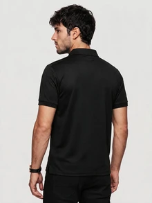 TekDrob Regular Polo With UV Protection And 4-Way Stretch - Black - View 4