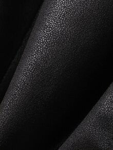 DAZY Women's Fur Collar Patchwork Loose Cotton Padded Coat - Black - View 13