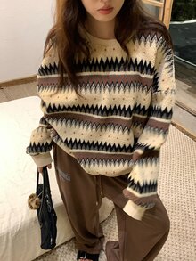 DAZY Women's Round Neck Fleece Long Sleeve Sweatshirt, Autumn/Winter - Multicolor - View 9