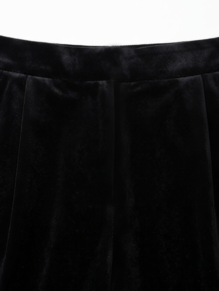 Zayélia Women's Patchwork Straight Leg Loose Fit Long Pants With Pockets, Autumn/Winter - Black - View 4