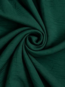 Cévolie Gaun Romper Vintage Cokelat dengan Leher V Dalam dan Lengan Mengembang, Kain Bertekstur, Desain Rok Dua Lapis 2 in 1, Serbaguna untuk Kencan, Perjalanan, Pesta, Gaya Gadis Modis - Hijau - View 6