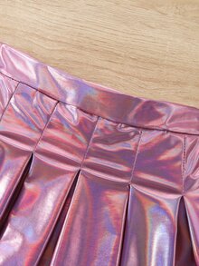 Elladie kids Young Girl Solid Color Pleated Casual Princess Mermaid Mini Skirt Autumn Fall Halloween Shower Birthday Pink - Baby Pink - View 7