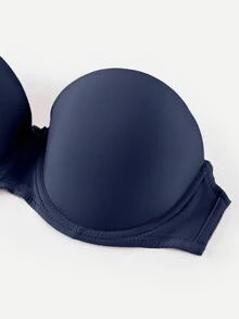 Bralution Women's Solid Color Comfortable Bandeau Bra - Blue - View 7