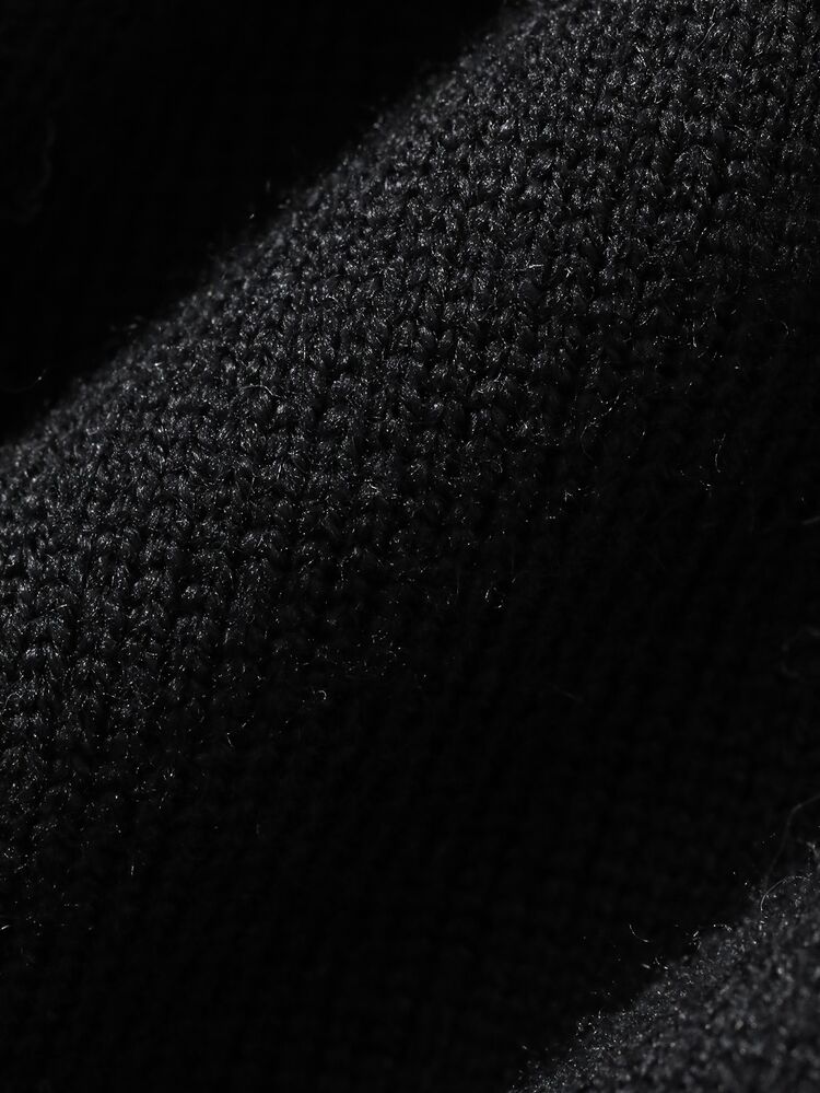 DAZY Men's Fashion Casual Sweater With Contrast Color Striped Collar - Black - View 8