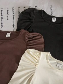 SHEIN Young Girl Young Girl 3PCS Young Girls T-Shirts - Multicolor - View 5