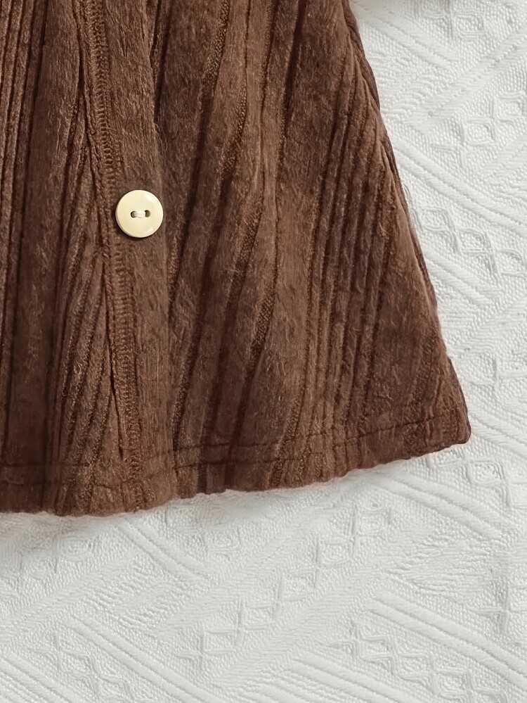SHEIN Babygirl Cute Casual Brown Long Sleeve Autumn Dress - Grey - View 8