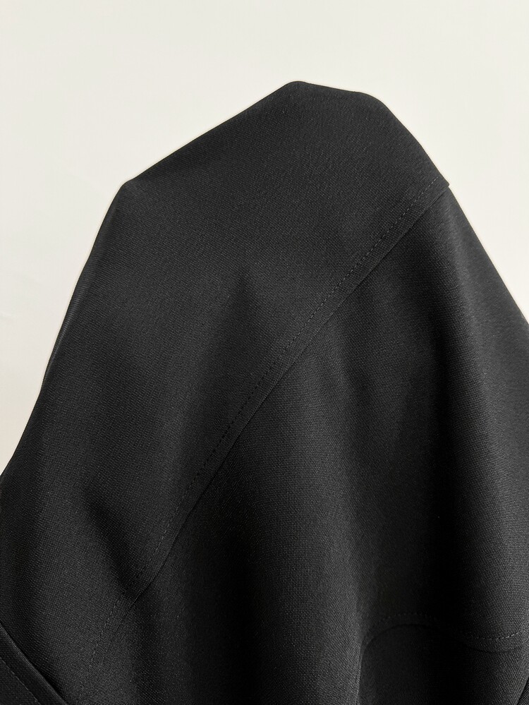 SHEIN PETITE Women's Solid Color Casual Versatile Daily Long Sleeve Jacket - Black - View 9