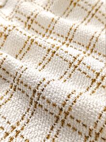 Yalmera Ladies' Fine-Woven Elegant Checked Winter Tweed - White - View 5