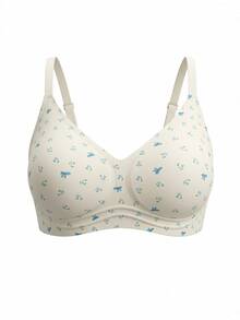 DAZY 2pcs Leopard Print & Floral Combo Bra Set, Spaghetti Strap, Removable Pads, Women's Lingerie - Multicolor - View 4