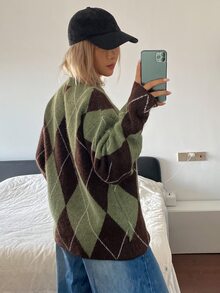 DAZY Women's Loose Lazy Vintage Casual Everyday Sweater, Round Neck ...