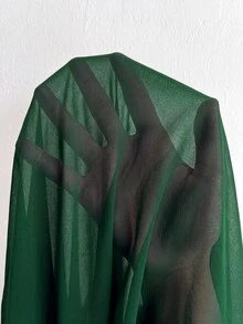 Viva Relle Plus Size Women's Ruched Bust Flowy Hem Long Dress With Long Ruffle Trim, Suitable For Dates, Cocktail Parties, Parties And Other Occasions - Dark Green - View 6