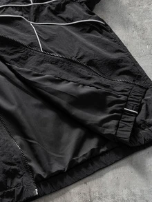 AXEPEAK Men's Geometric Print Long Sleeve Zip-Up Hooded Jacket And Pants Casual Set - Black - View 14