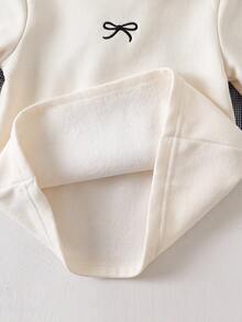 SHEIN Baby Girl Cute Versatile Knitted Thermal Lined Top, Autumn/Winter - White - View 9