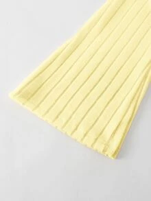 Elladie kids 女童2件套套裝 白色領口泡泡袖長袖荷葉邊上衣搭配黃色針織小蝴蝶結裝飾背心 高腰黃色長褲聖誕套裝 - 黃色 - 查看 10