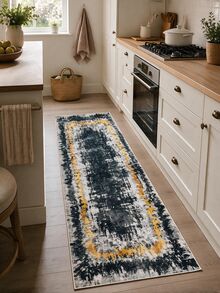 Non-Slip, Washable, Digitally Printed Rug, Runner, Kitchen Rug, Suitable For Living Room ,Bedroom , Outdoor - Mustard Yellow - View 8