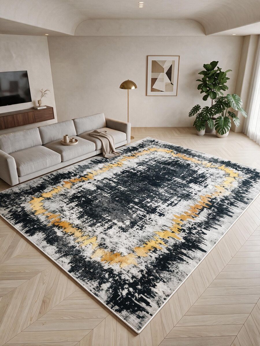 Non-Slip, Washable, Digitally Printed Rug, Runner, Kitchen Rug, Suitable For Living Room ,Bedroom , Outdoor - Mustard Yellow - View 1