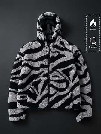 Giacca & Cappotto da uomo Autunno/Inverno con fodera termica ispessita, giacca a righe zebra molto venduta, abbigliamento esterno unisex