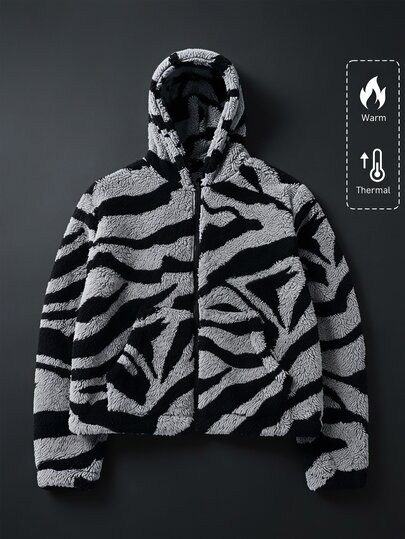 Giacca & Cappotto da uomo Autunno/Inverno con fodera termica ispessita, giacca a righe zebra molto venduta, abbigliamento esterno unisex
