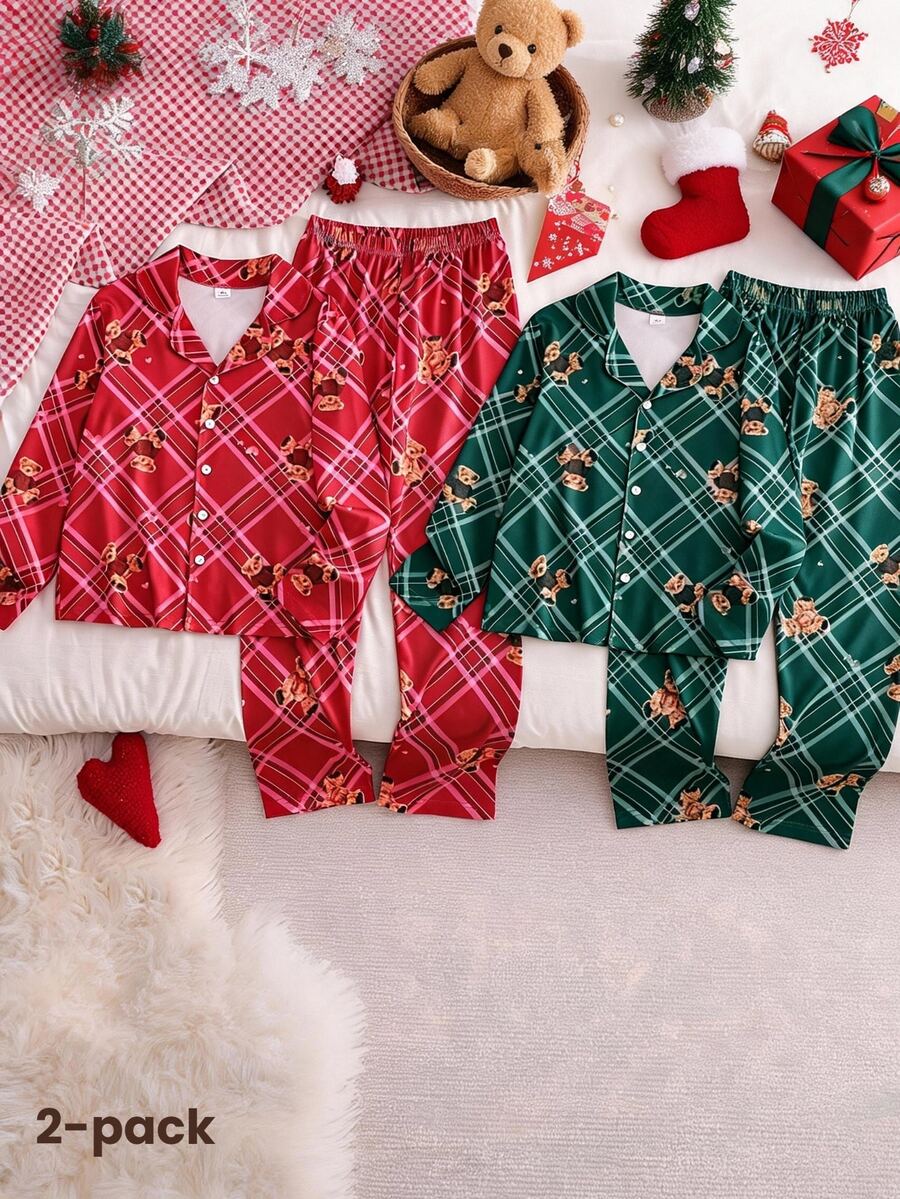 Minimalist Red Digital Print Flame Retardant Women's Long Sleeve Pants Home Set - Red - View 1