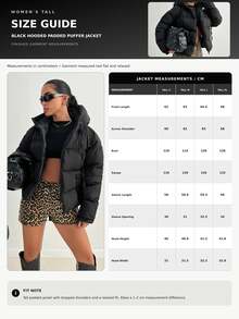 SHEIN Damen-Wintermantel in Große Größen, Y2K Streetwear, einfarbig Schwarz, mit Kapuze, Reißverschluss, Seitentaschen, Steppdesign, lässig, für Alltag, Reisen und Ausgehen - Schwarz - Übersicht 8