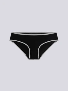 Loungeista 6pcs Women's Colorful Sports Minimalist Style Underwear, Mid Rise Black White Gray Triangle Panties - Black - View 6