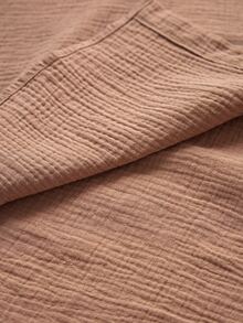 SHEIN Maternity Solid Color Pleated Casual Daily Summer Dress - Apricot - View 9