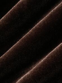 Dazy Plus Velvet Thickened Contrast Lace Elegant Cami Dress Long Cardigan Robe Autumn/Winter Sleepwear Set - Brown - View 3
