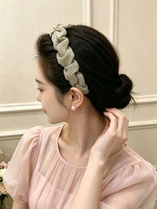 DAZY Polka Dot Print Fashion Headband Women Hair Accessory Wide Band Headband For Going Out And Washing Face - Multicolor - View 3