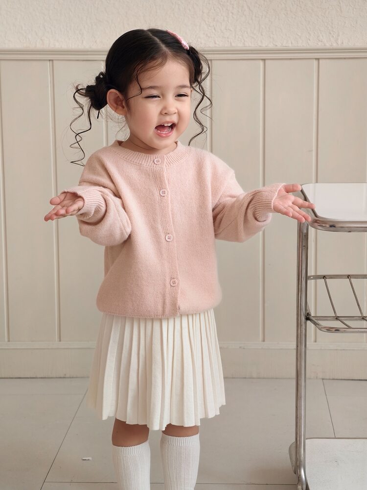 DAZY 嬰兒/幼兒（女童）休閒長袖開襟衫，秋冬款 - 淺粉色 - 查看 7